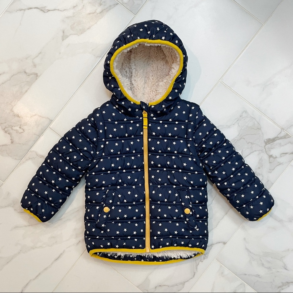 COPY - Mini Boden Star Print Puffer Coat
